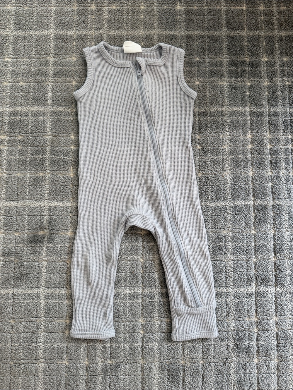 Spearmint Love 6-12 MO Sleeveless Waffle Knit Romper